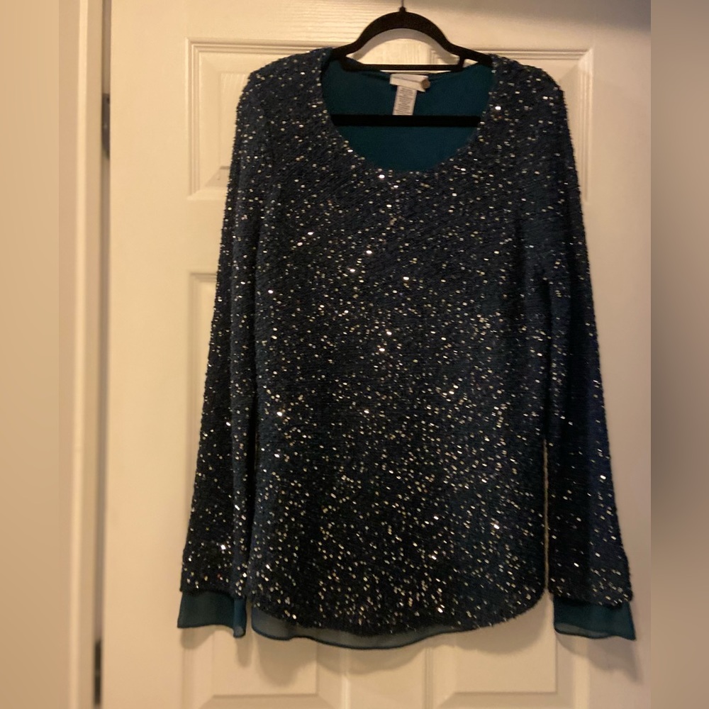 Soft Surroundings Teal Tunic Sweater